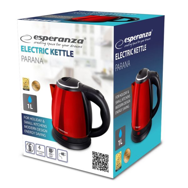 Hervidor de agua Acero Inoxidable lacado en Rojo - 1 Litro  Parana Rojo - Imagen 2