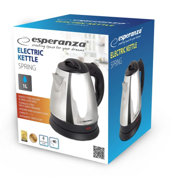 Hervidor de agua Acero Inoxidable Cromo - 1 Litro  Sprin Cromo - Imagen 2