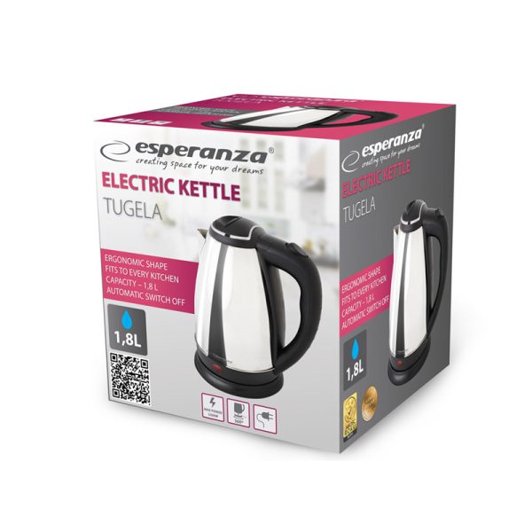 Hervidor de agua Acero Inox Cromo -1,8 Litros  Tugela Cromo - Imagen 2