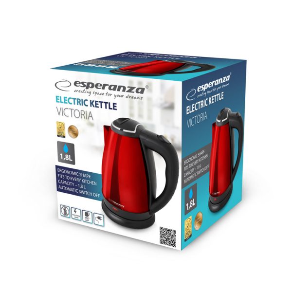 Hervidor de agua Acero Inoxidable lacado en rojo - 1,8 Litros Victoria Rojo - Imagen 2