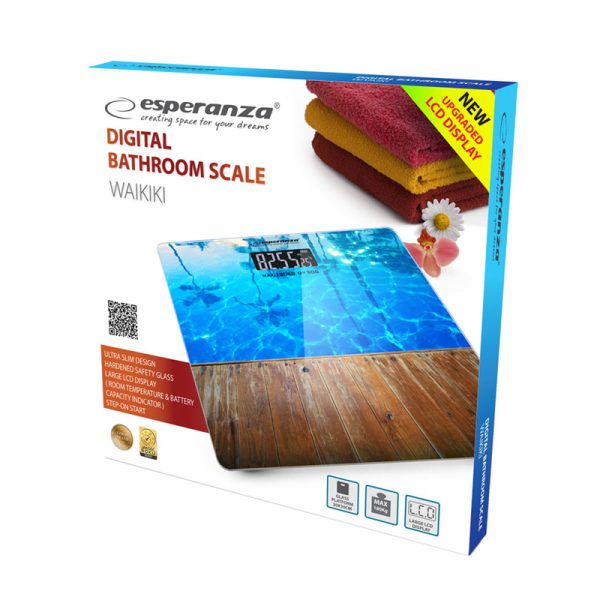 Báscula de baño diseño Slim, solo 6 mm - 180 Kg Waikiki - Imagen 2