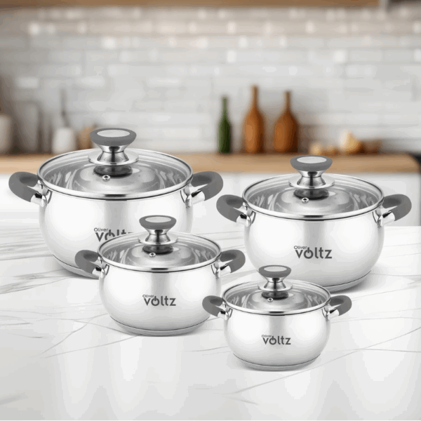 Set Cacerolas Acero Inox - SET 18/20/22 cm Gris - Imagen 5