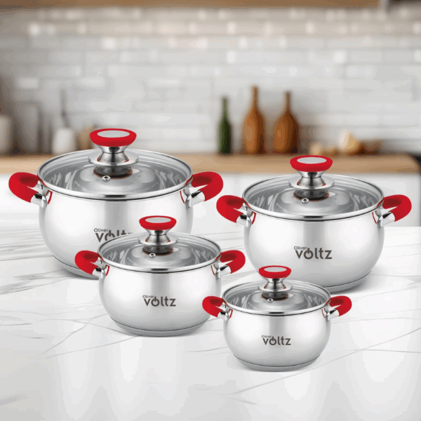 Cacerola con Tapa Acero Inox-Roja 24 cm/Roja - Imagen 5