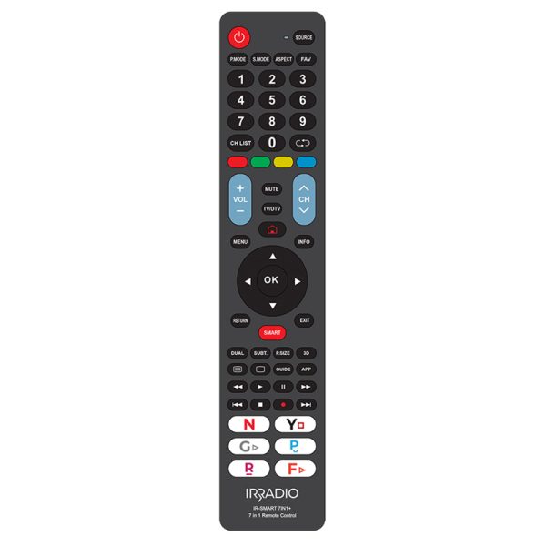 Mando a distancia universal 7 marcas (Samsung, LG, Philips, Sony, Panasonic, Sharp y Toshiba) Smart 7 in 1 +