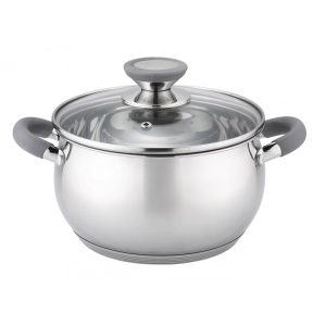 Cacerola con Tapa Acero Inox-Gris 24 cm/Gris