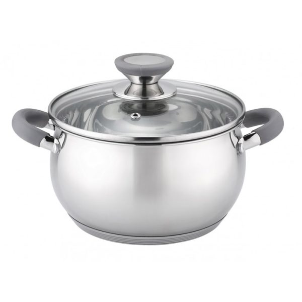 Cacerola con Tapa Acero Inox-Gris 26 cm/Gris