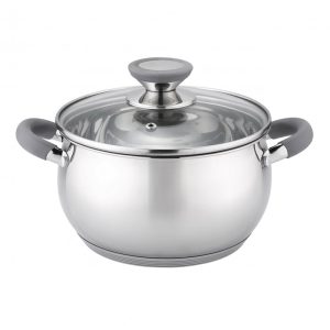 Cacerola con Tapa Acero Inox-Gris 28 cm/Gris