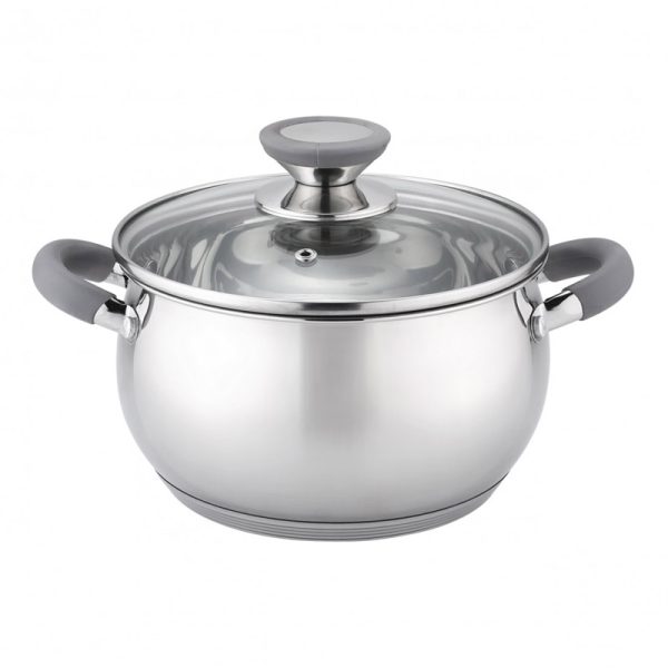Cacerola con Tapa Acero Inox-Gris 28 cm/Gris