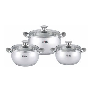 Set Cacerolas Acero Inox - SET 18/20/22 cm Gris