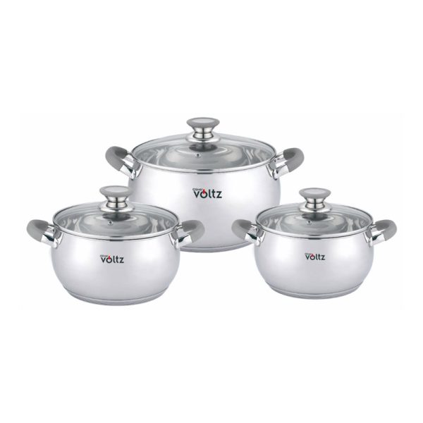 Set Cacerolas Acero Inox - SET 18/20/22 cm Gris