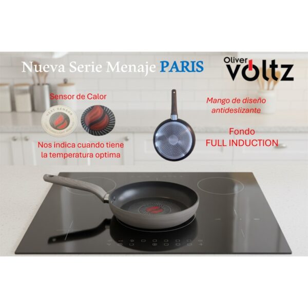 Sartén Aluminio Forjado Sensor de calor 24 cm - Serie Paris - OV54419F24 - Imagen 2