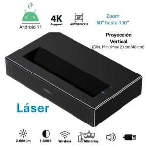 Proyector LASER 4 K alta definición c/Android 11 (AOSP)- IR-650HD Láser