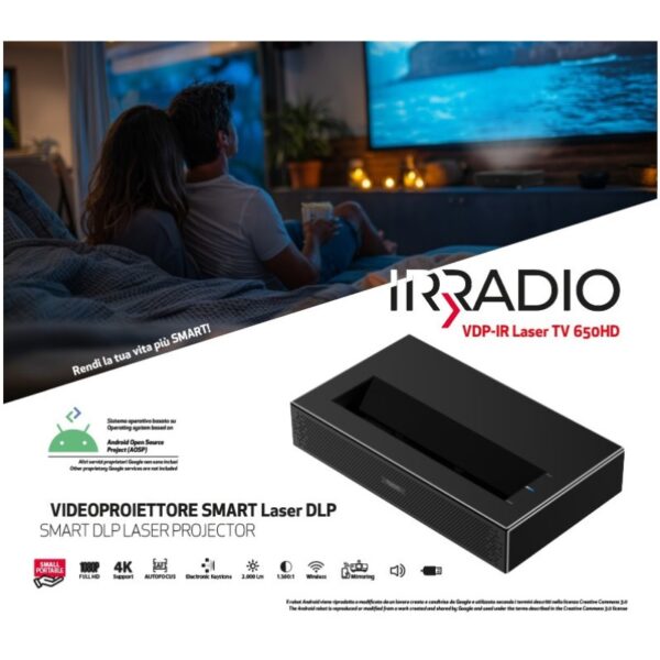 Proyector LASER 4 K alta definición c/Android 11 (AOSP)- IR-650HD Láser - Imagen 6