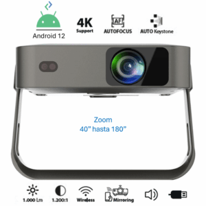 Proyector portatil 4 K alta definición c/Android 12 (AOSP)- IR-SMART 350HD