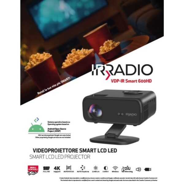 Proyector portatil 4 K alta definición c/Android 13 (AOSP)- IR-SMART 600HD - Imagen 2