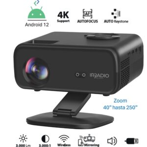 Proyector portatil 4 K alta definición c/Android 13 (AOSP)- IR-SMART 600HD