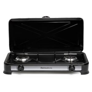 Cocina de Gas c/Tapa Minerva 2 New Negra - 118360124