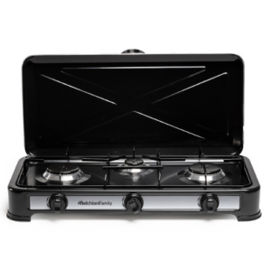 Cocina de Gas c/Tapa Minerva 3 New Negra - 118360125