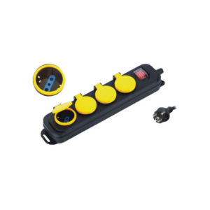 Regleta Schuko de exterior 4 tomas en F de alta calidad c/interruptor - 3.500 W. - 492517134