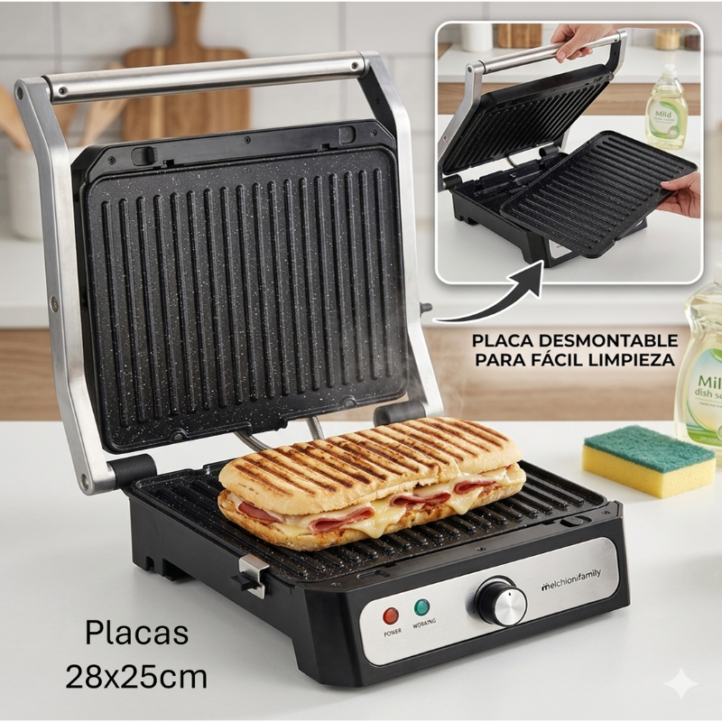 Grill-Bocadillero Acero Inox Placas desmontables IRIS - 118330013 - Imagen 2