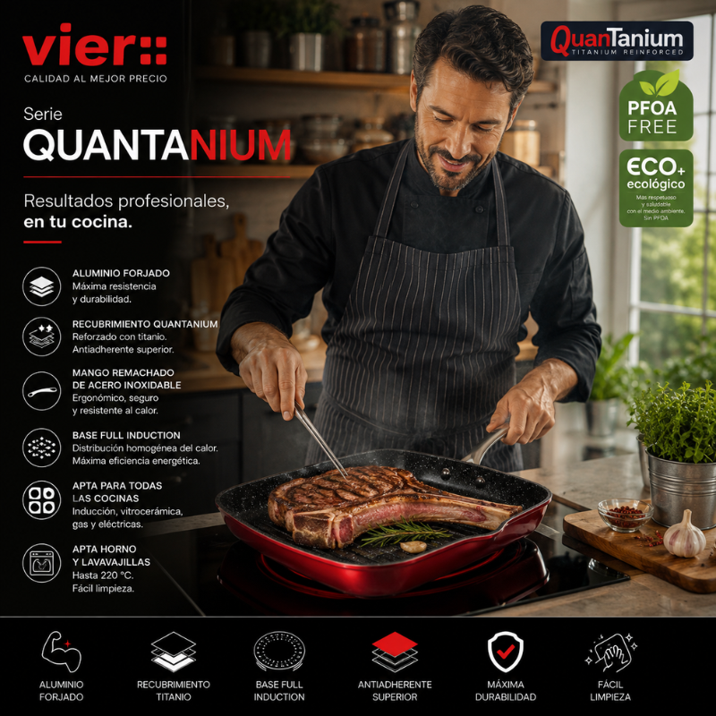 Sartén Grill-Asador Aluminio Forjado - Serie Quantanium - Imagen 3