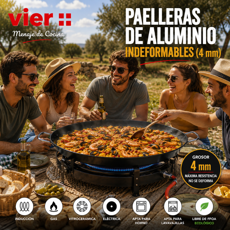 Paellera Aluminio Indeformable 4 mm - Imagen 2