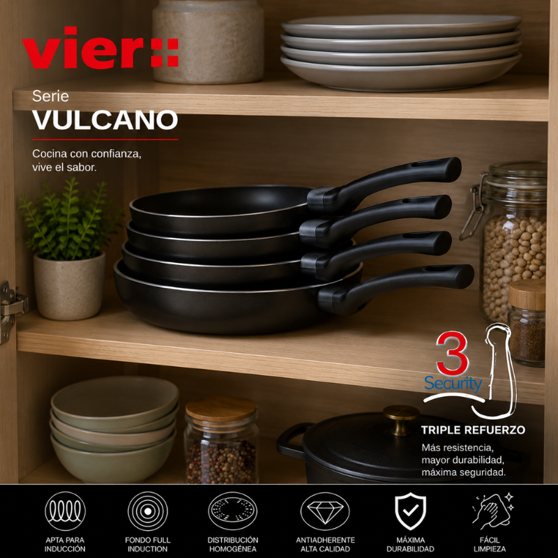 Sartenes de Aluminio Serie Vulcano - Imagen 3