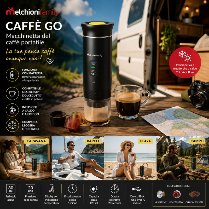 Cafetera Expresso Recargable portatil, 3 in 1 20 Bares, Caffe Go - 118320019 - Imagen 2