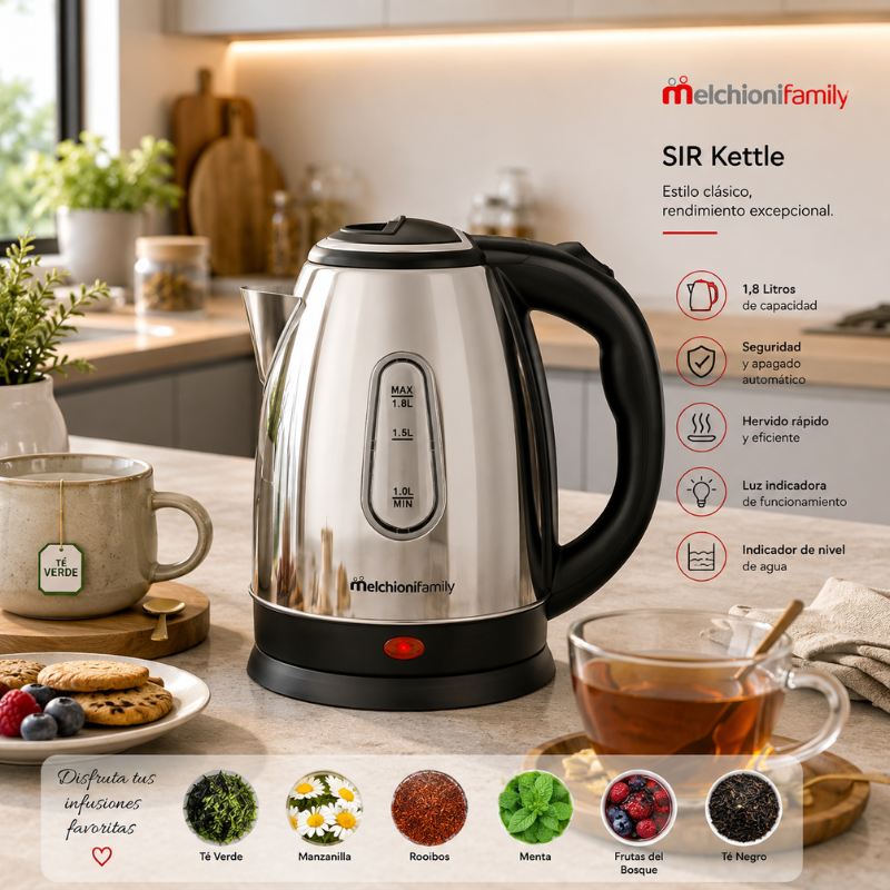 Hervidor de agua - Kettle 1,8 Litros Acero Inoxidable , Sir Kettle - 118360036 - Imagen 4